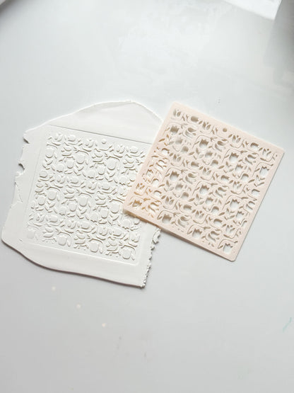 Tulip Dance Stencil: Floral Pattern for Polymer Clay