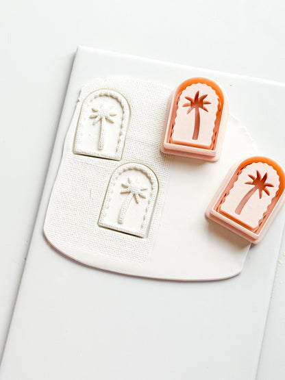 Palm Time Cutter: Deboss & Imprint Tropical Tree Shape for Polymer Clay