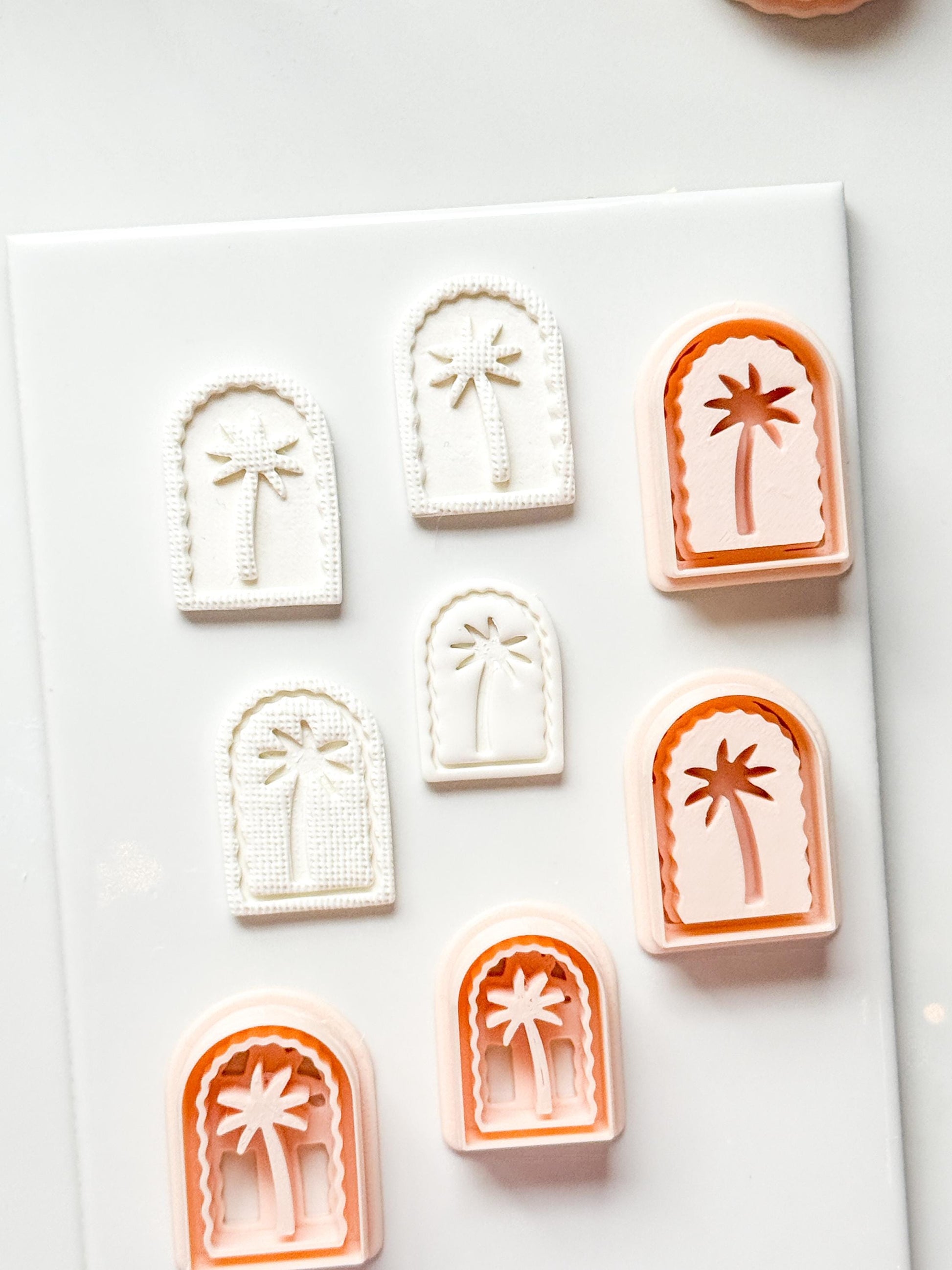Palm Time Cutter: Deboss & Imprint Tropical Tree Shape for Polymer Clay