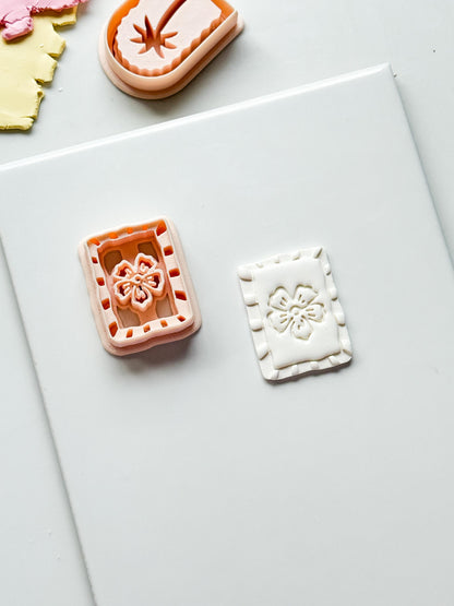 Sari Stripe Frame Cutter: Rectangular Floral Shape for Polymer Clay