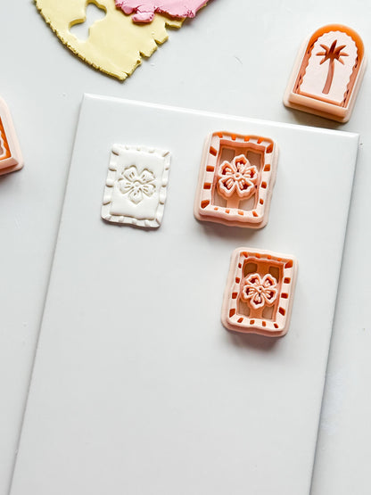 Sari Stripe Frame Cutter: Rectangular Floral Shape for Polymer Clay