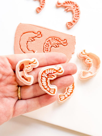 Bloom Shrimp Clay Cutter | Floral Prawn Earring Cutter