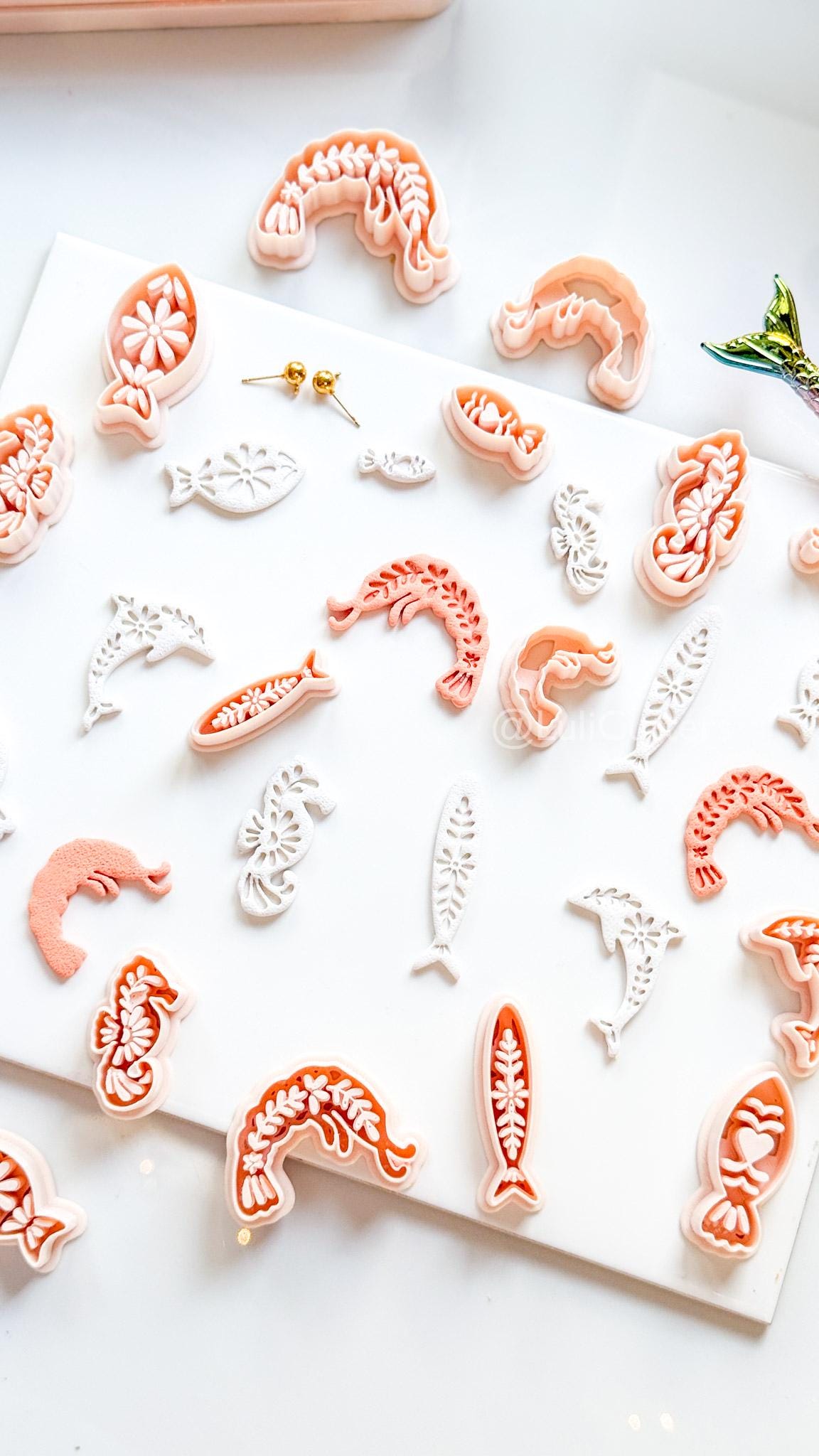 Bloom Shrimp Clay Cutter | Floral Prawn Earring Cutter