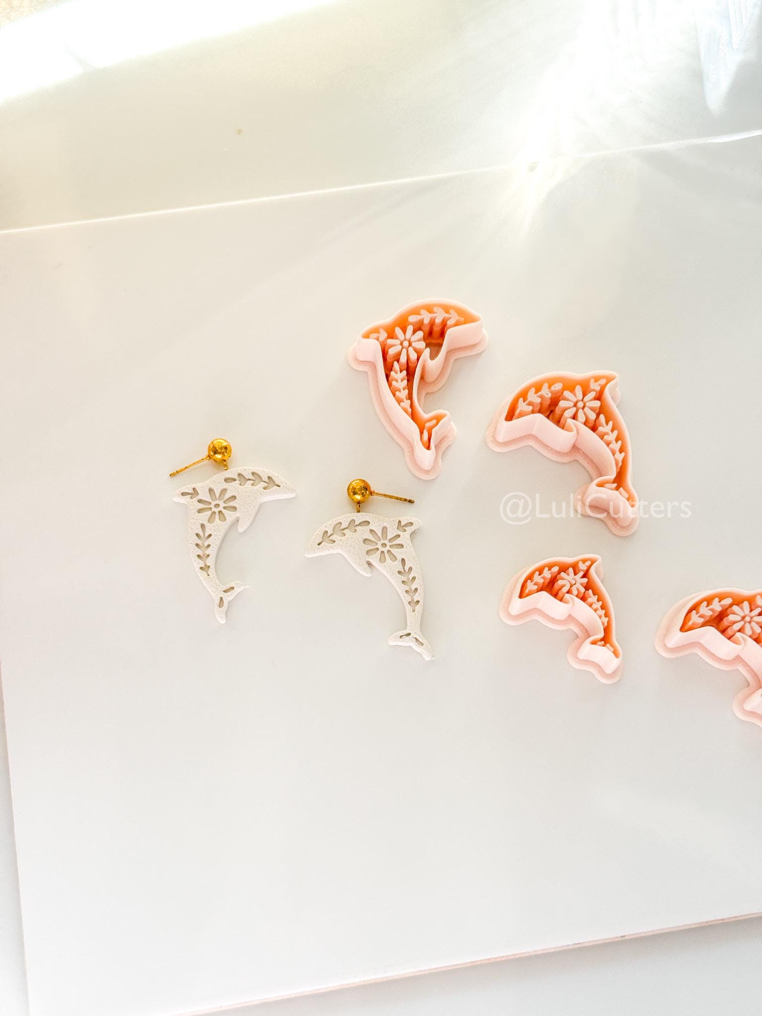 Tiley Dolphin Polymer Clay Cutter | Floral Earring Jewelry Making Tool