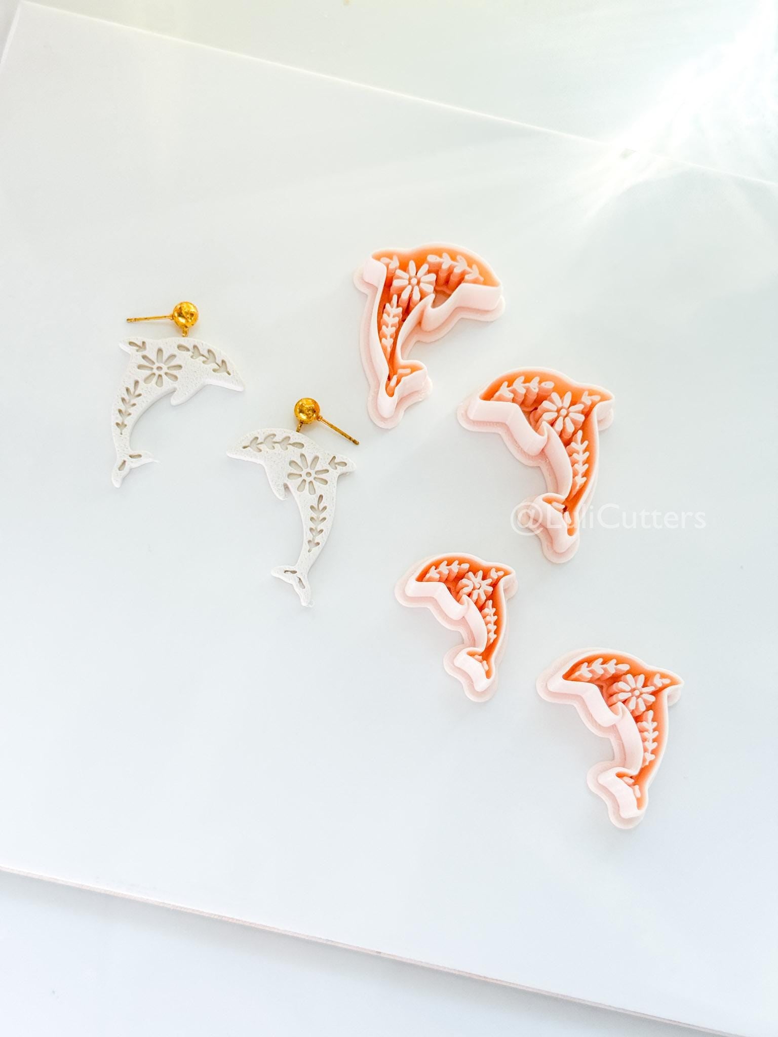 Tiley Dolphin Polymer Clay Cutter | Floral Earring Jewelry Making Tool