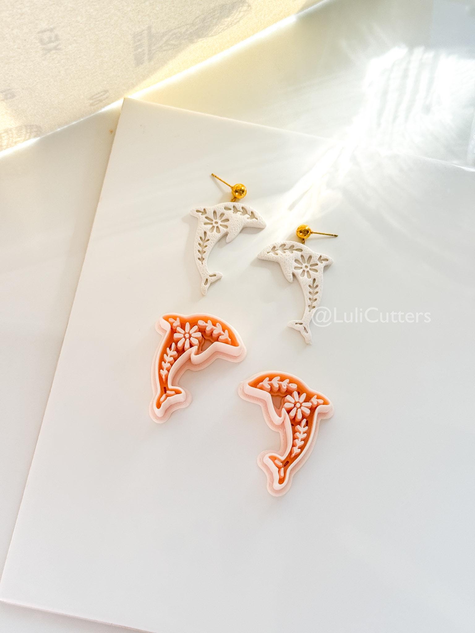 Tiley Dolphin Polymer Clay Cutter | Floral Earring Jewelry Making Tool