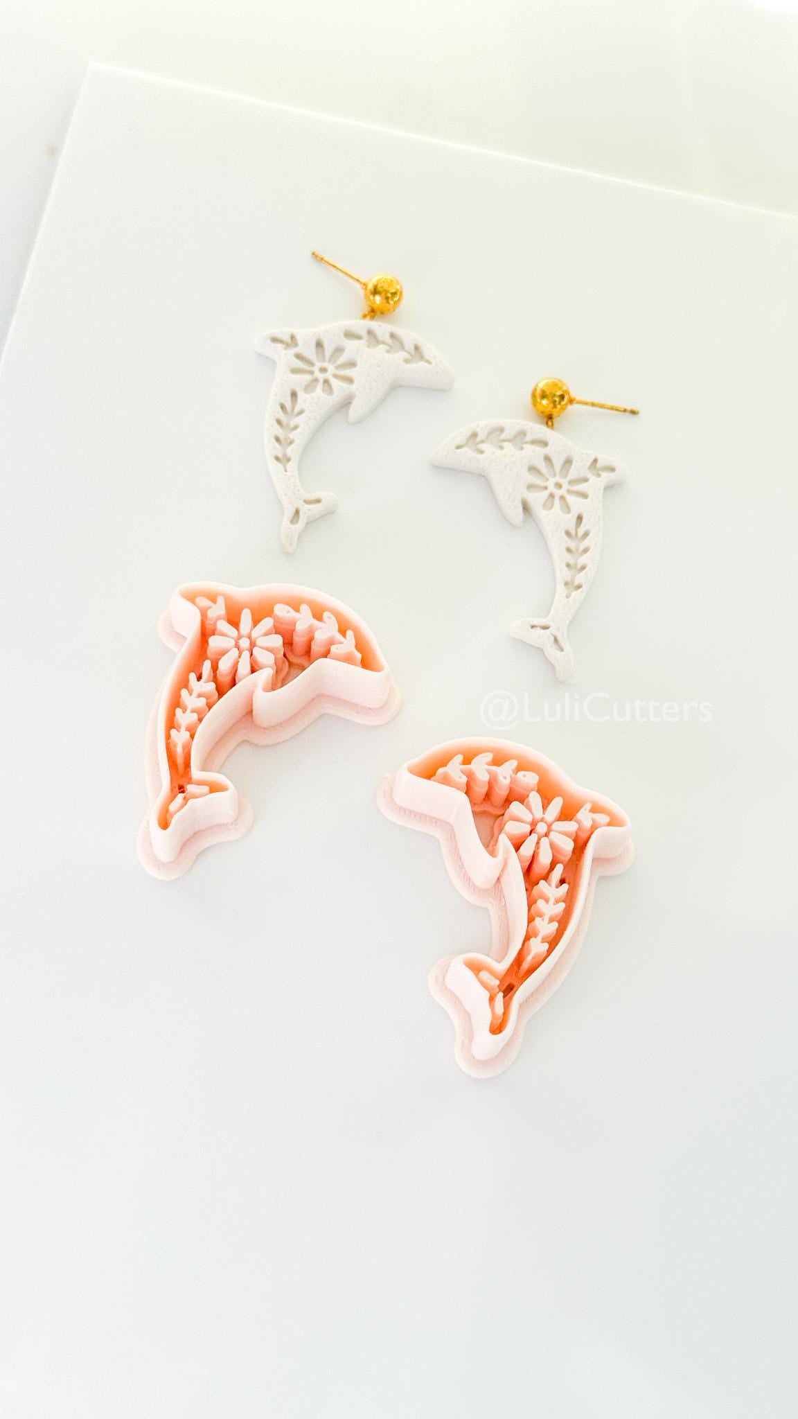 Tiley Dolphin Polymer Clay Cutter | Floral Earring Jewelry Making Tool
