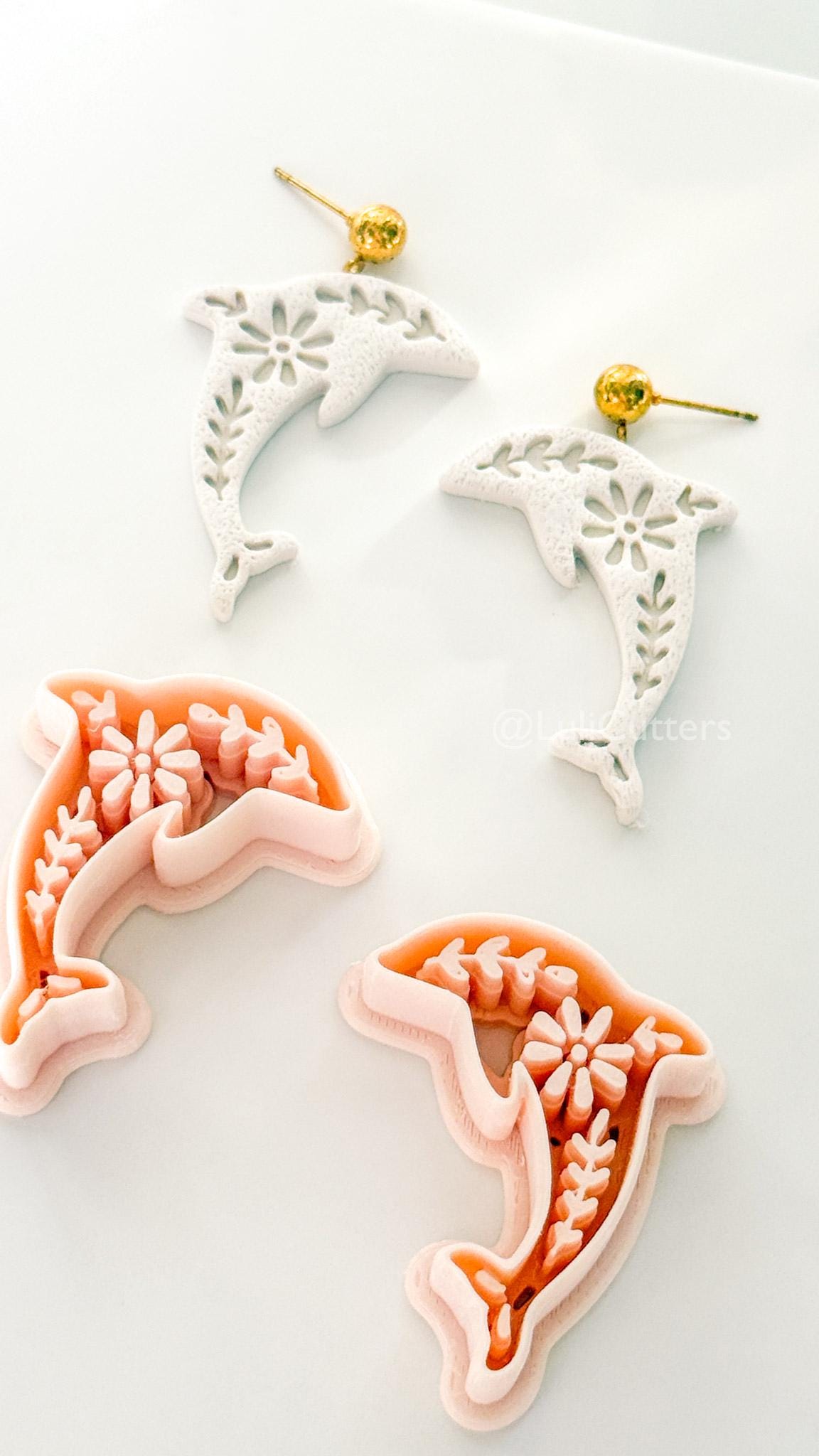 Tiley Dolphin Polymer Clay Cutter | Floral Earring Jewelry Making Tool