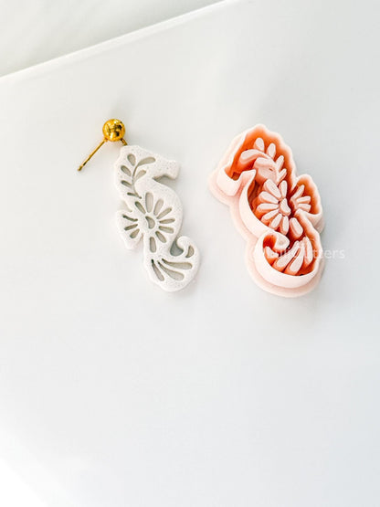 Mavi Seahorse Cutter | Floral Polymer Clay Cutter for Earring Making