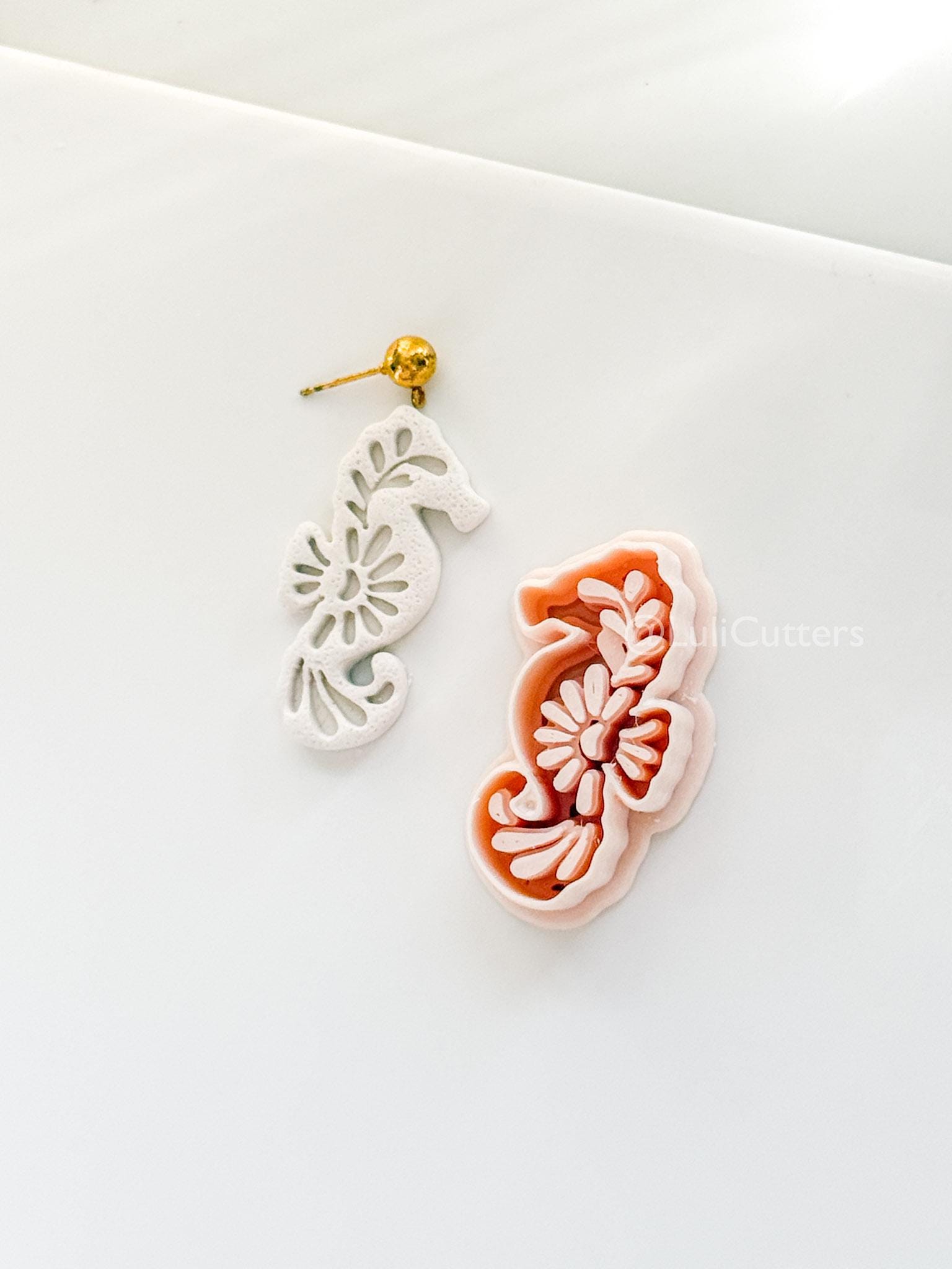 Mavi Seahorse Cutter | Floral Polymer Clay Cutter for Earring Making