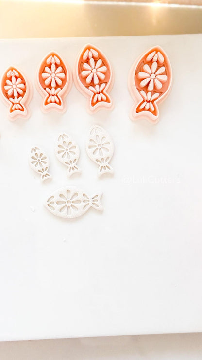 Azura Petal Fish Polymer Clay Cutter: Daisy & Petal Shapes