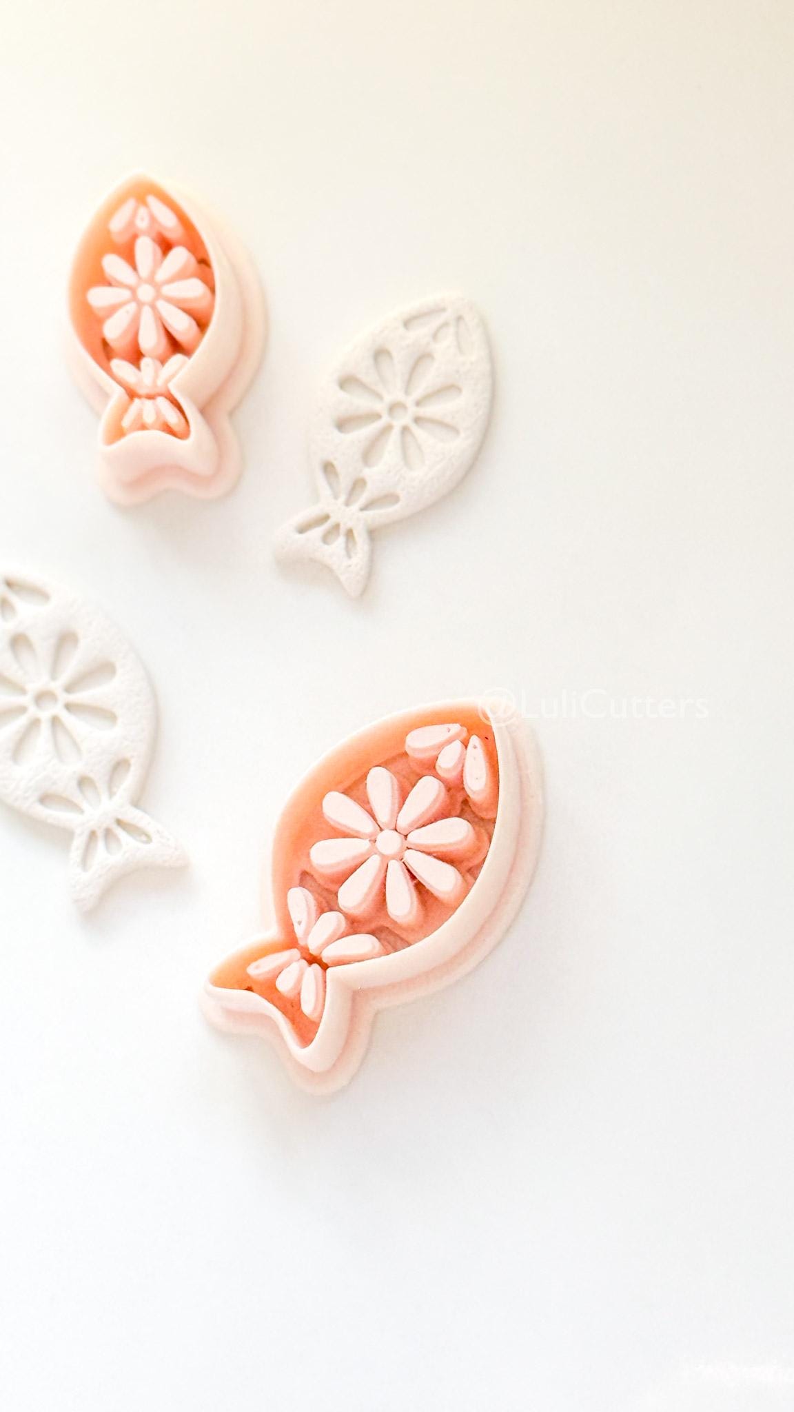 Azura Petal Fish Polymer Clay Cutter: Daisy & Petal Shapes