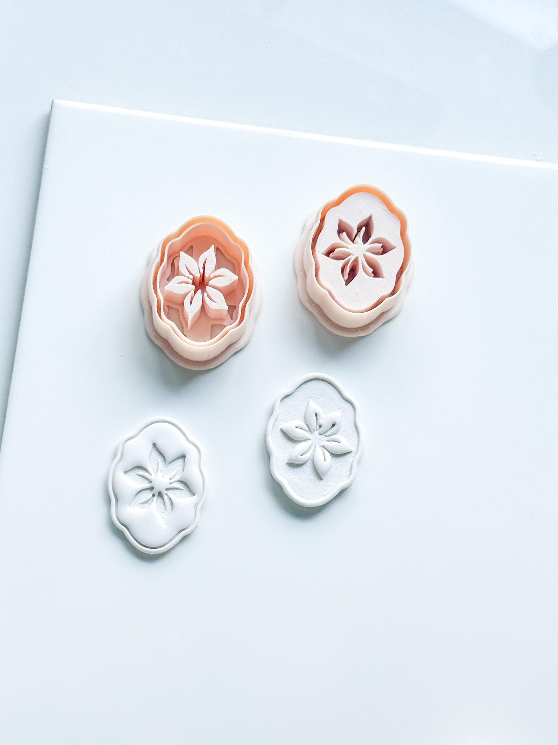Mimi Pétale Cutters | Floral Deboss & Emboss Earring Shapes for Polymer Clay