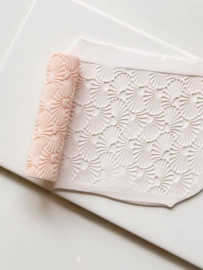 Talavera Rollers: Emboss & Deboss Floral Fan Texture for Polymer Clay