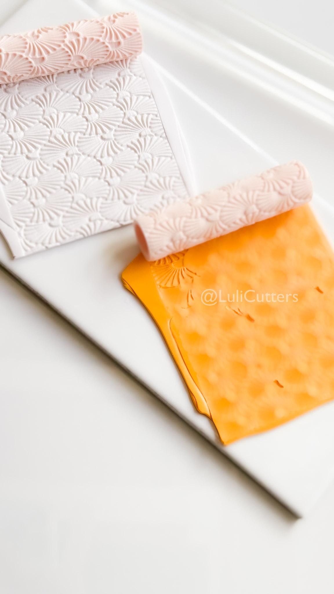 Talavera Rollers: Emboss & Deboss Floral Fan Texture for Polymer Clay