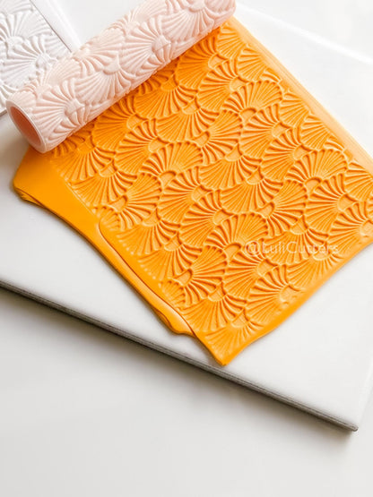 Talavera Rollers: Emboss & Deboss Floral Fan Texture for Polymer Clay