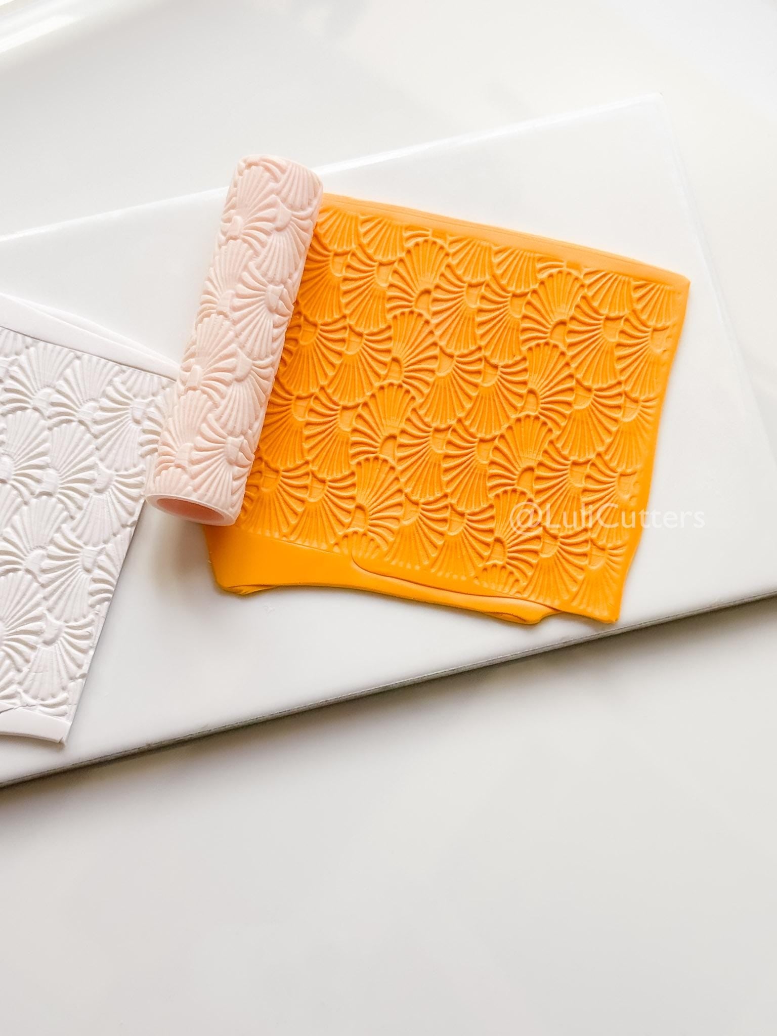 Talavera Rollers: Emboss & Deboss Floral Fan Texture for Polymer Clay