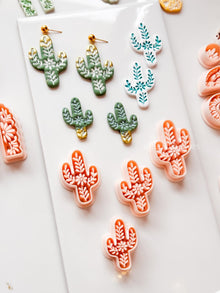 Desert Azulejo Clay Cutter: Saguaro Cactus Floral for Polymer Clay