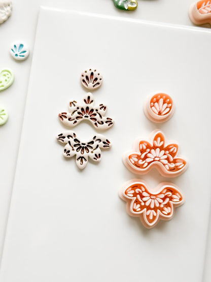 Talavera Cruz Clay Cutter: Floral Fan Shape for Polymer Clay
