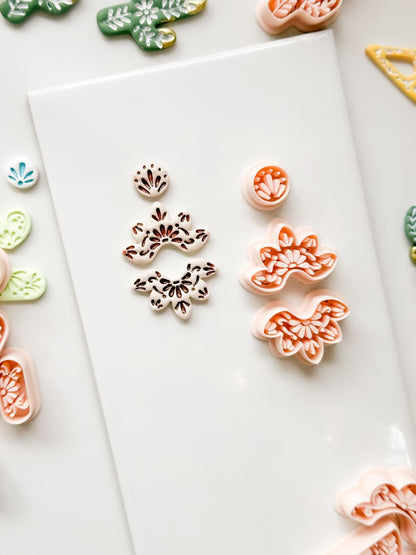 Talavera Cruz Clay Cutter: Floral Fan Shape for Polymer Clay