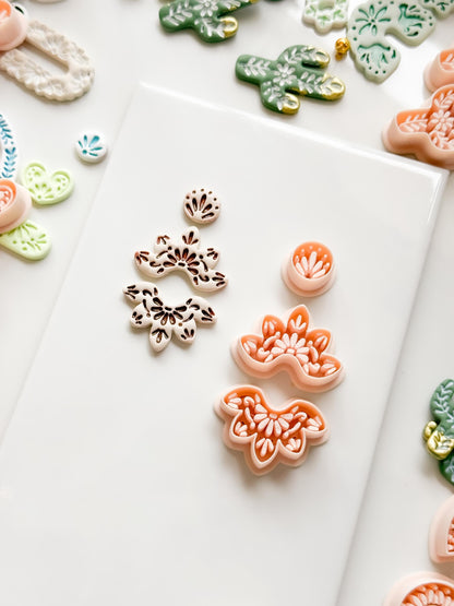 Talavera Cruz Clay Cutter: Floral Fan Shape for Polymer Clay