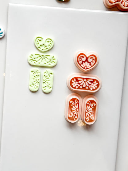 Talavera Amora Clay Cutter: Heart Floral Shape for Polymer Clay