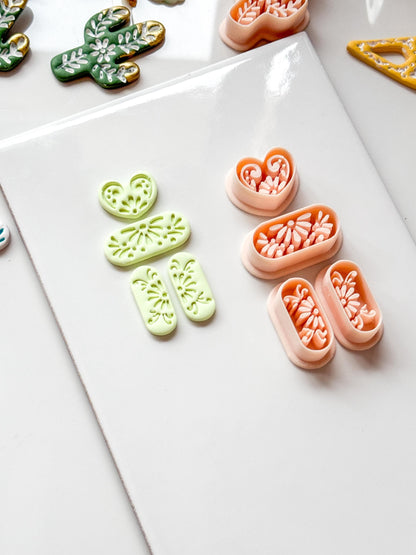 Talavera Amora Clay Cutter: Heart Floral Shape for Polymer Clay