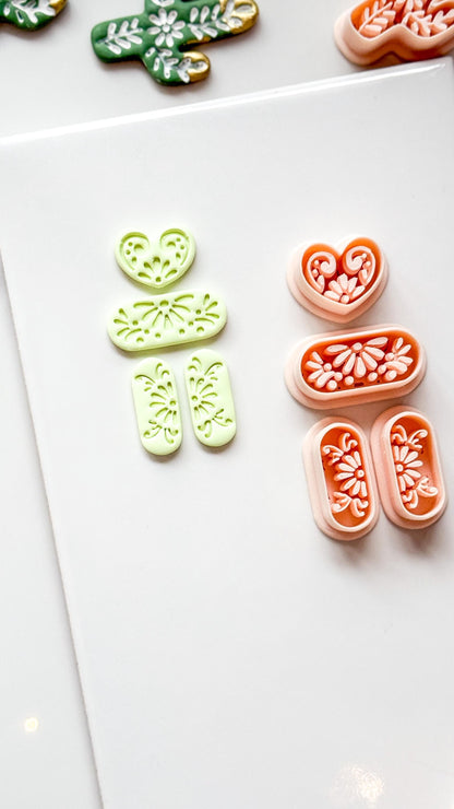Talavera Amora Clay Cutter: Heart Floral Shape for Polymer Clay