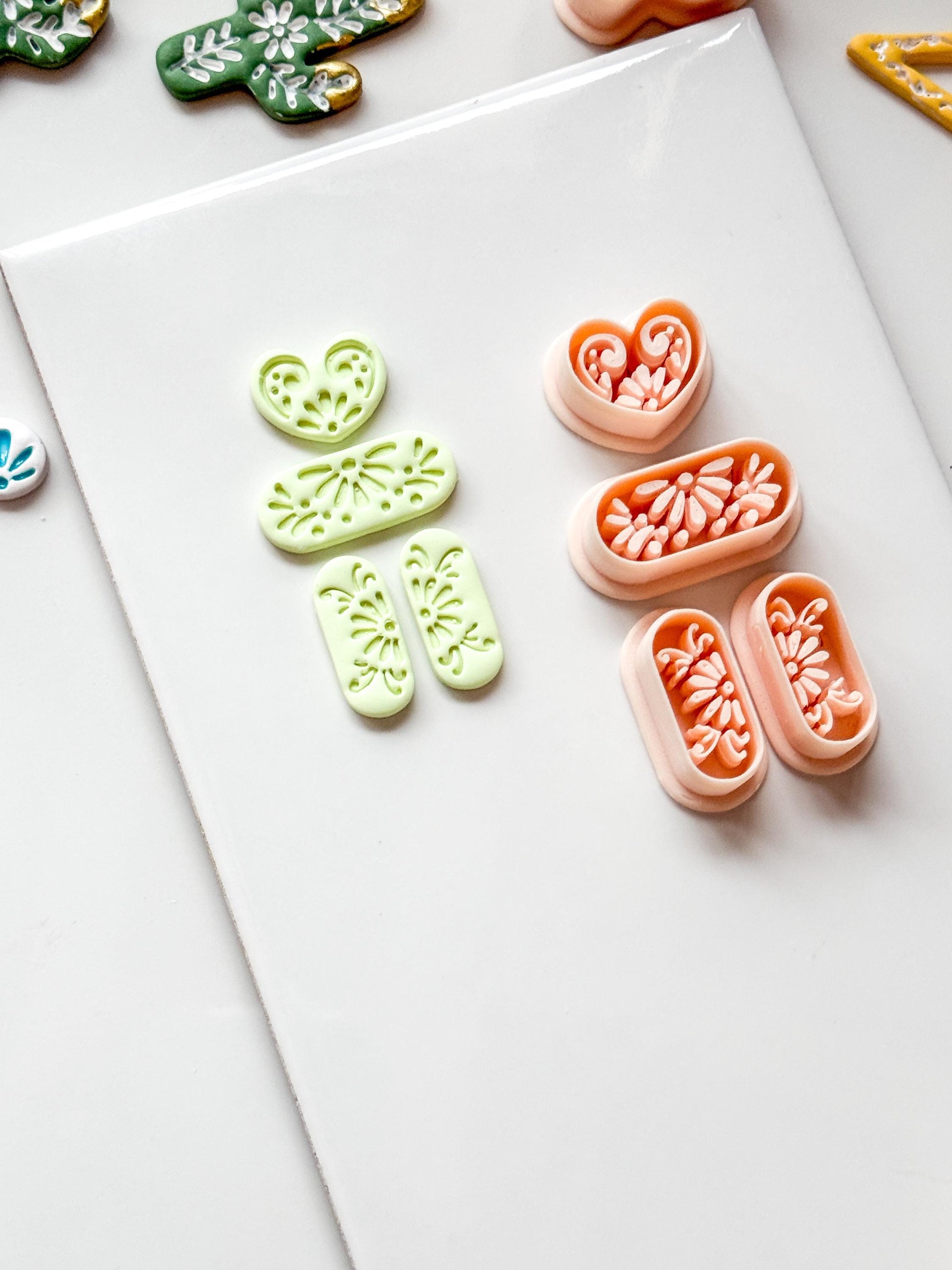 Talavera Amora Clay Cutter: Heart Floral Shape for Polymer Clay