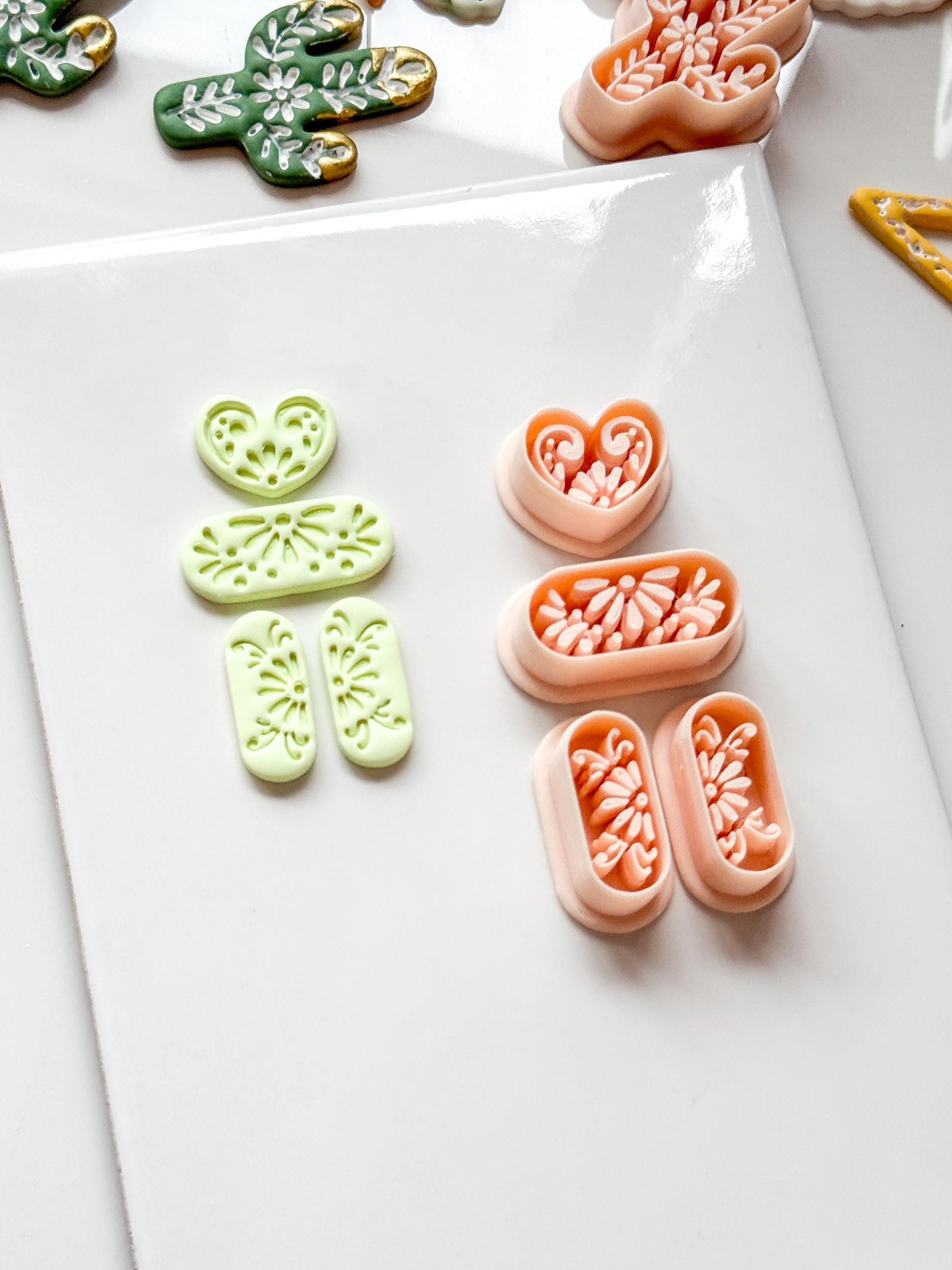 Talavera Amora Clay Cutter: Heart Floral Shape for Polymer Clay