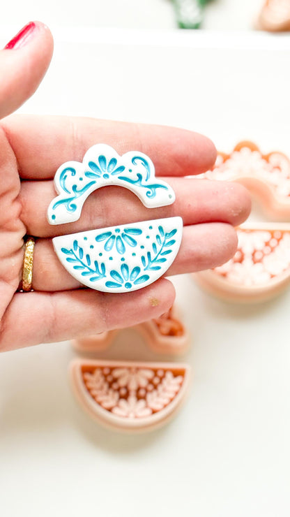 Cuatro Cutter Set: Floral Geometric Shape for Polymer Clay