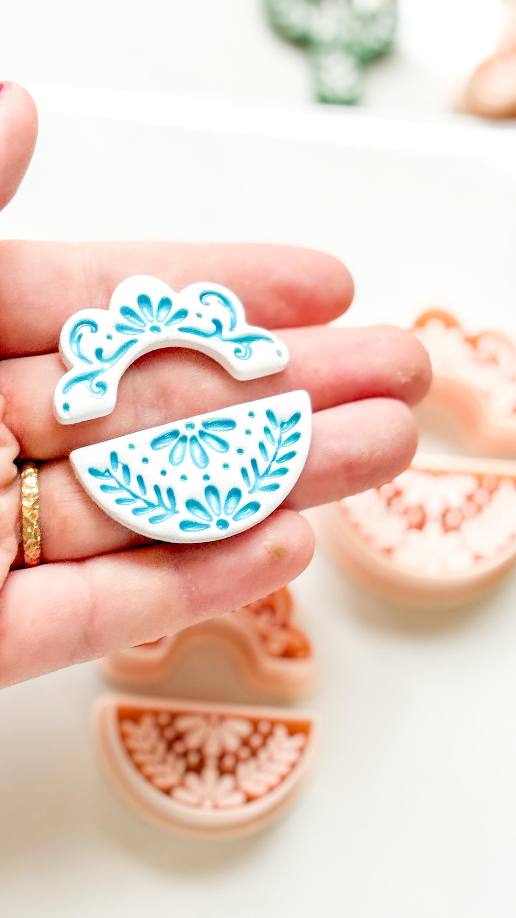 Cuatro Cutter Set: Floral Geometric Shape for Polymer Clay