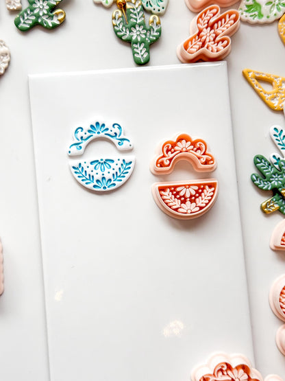 Cuatro Cutter Set: Floral Geometric Shape for Polymer Clay