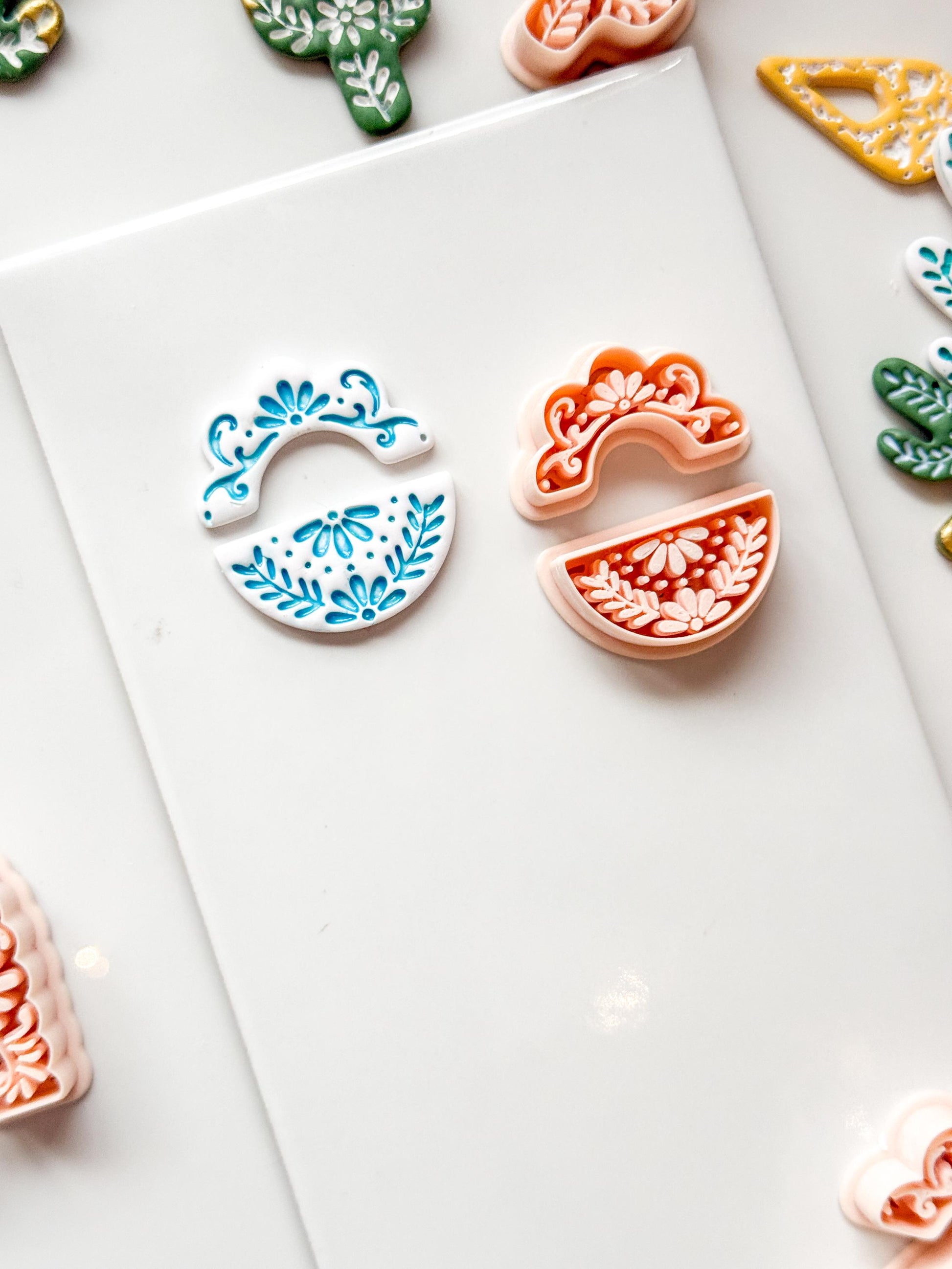 Cuatro Cutter Set: Floral Geometric Shape for Polymer Clay