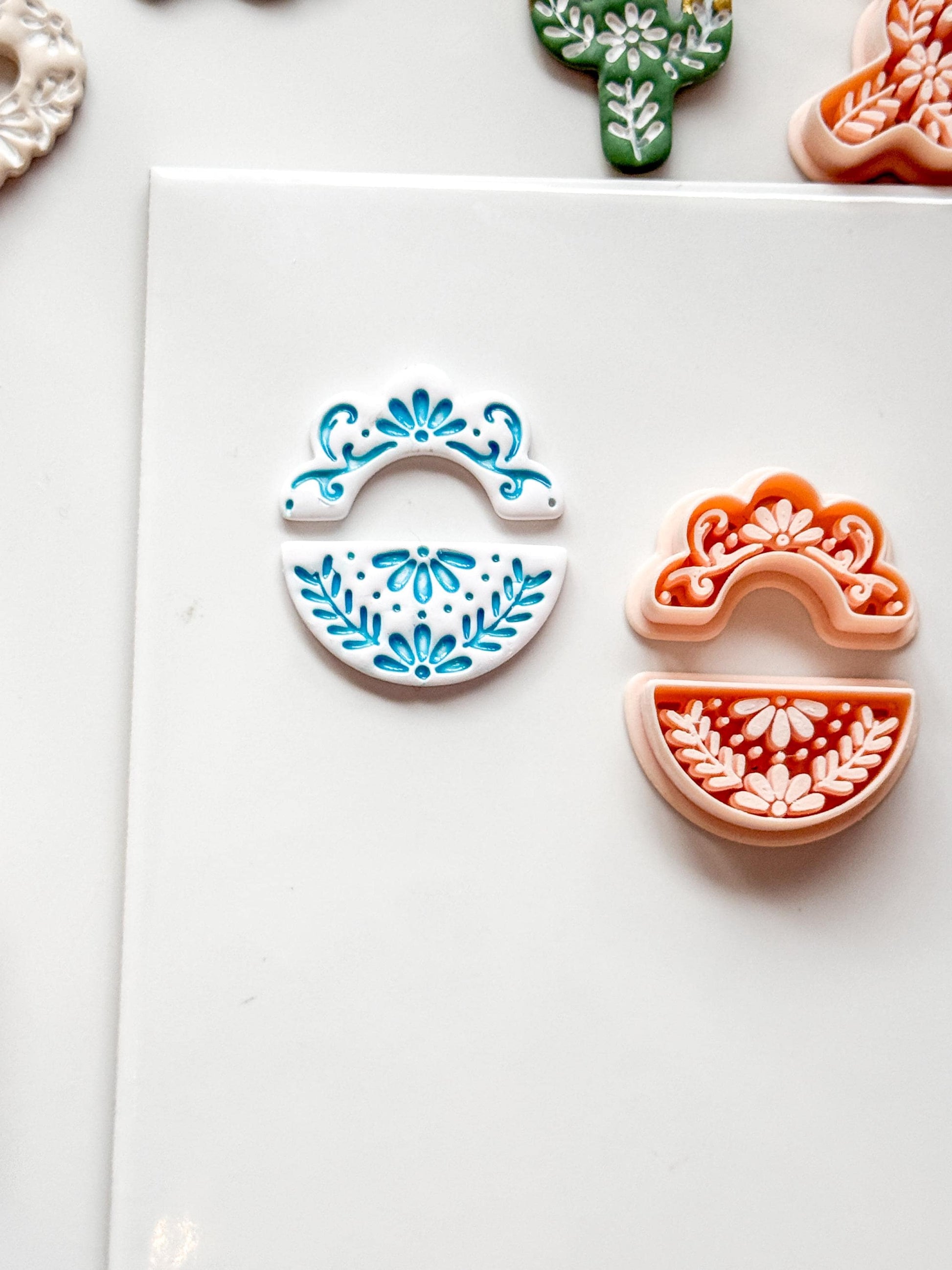 Cuatro Cutter Set: Floral Geometric Shape for Polymer Clay
