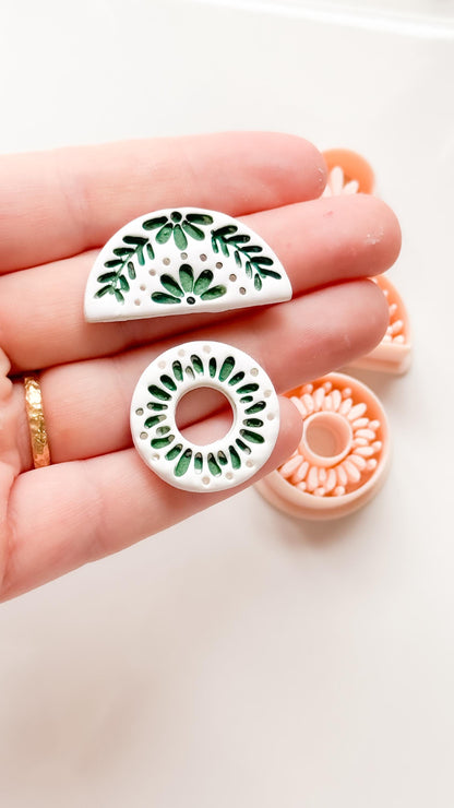 Casa Flor Cutter Set: Floral Geometric Shape for Polymer Clay
