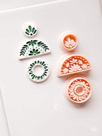 Casa Flor Cutter Set: Floral Geometric Shape for Polymer Clay
