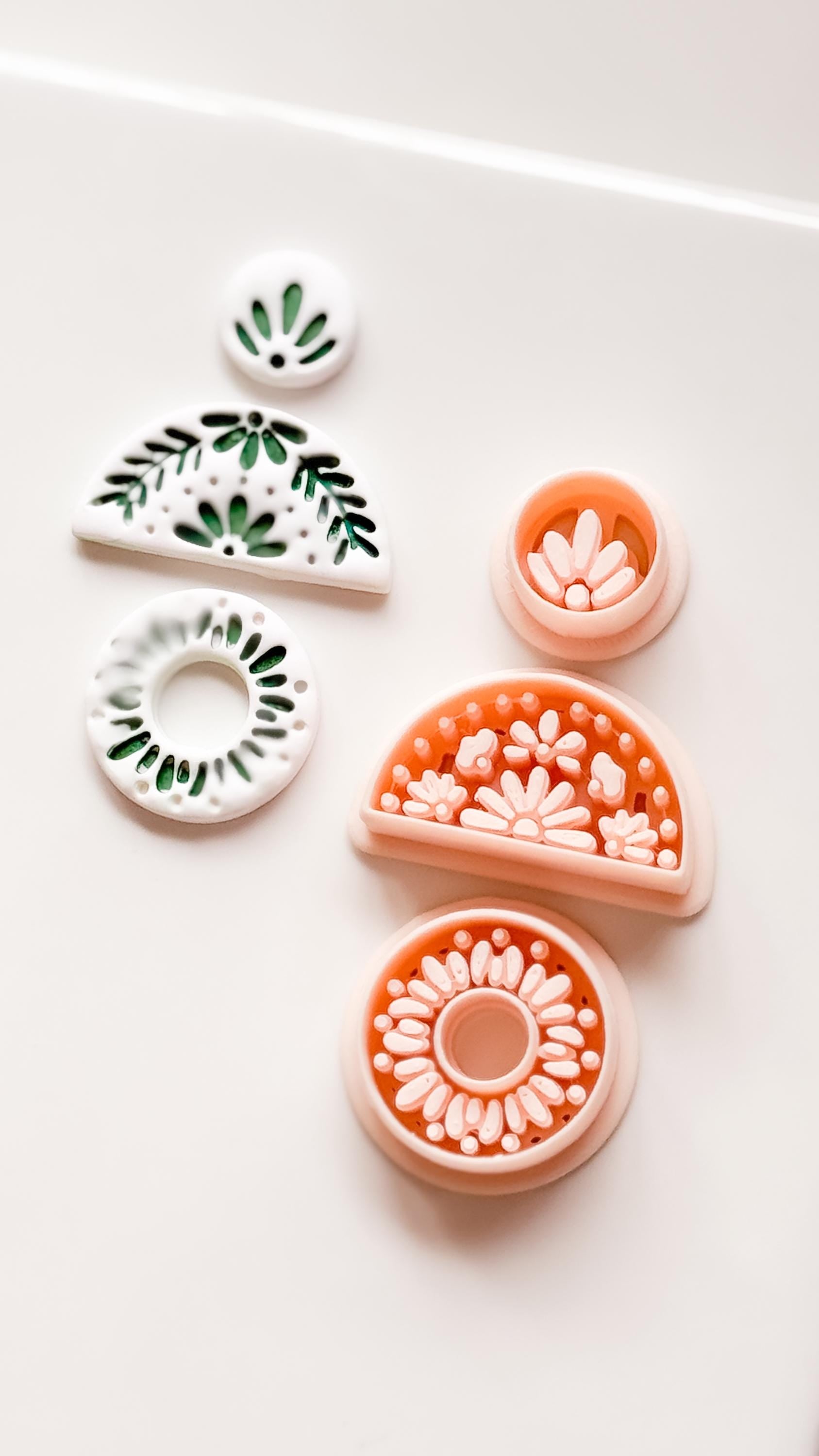 Casa Flor Cutter Set: Floral Geometric Shape for Polymer Clay