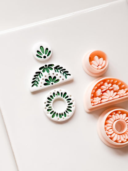 Casa Flor Cutter Set: Floral Geometric Shape for Polymer Clay