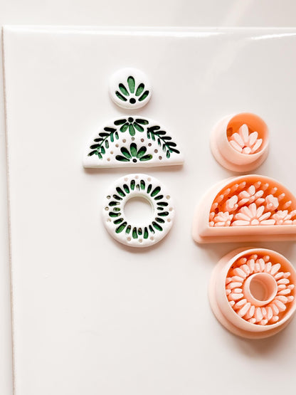 Casa Flor Cutter Set: Floral Geometric Shape for Polymer Clay