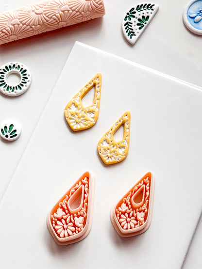 Lágrima Paloma Clay Cutter: Bird and Floral Teardrop Shape for Polymer Clay