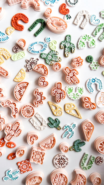 Azulejo Paloma Clay Cutter: Bird and Floral Arch Shape for Polymer Clay