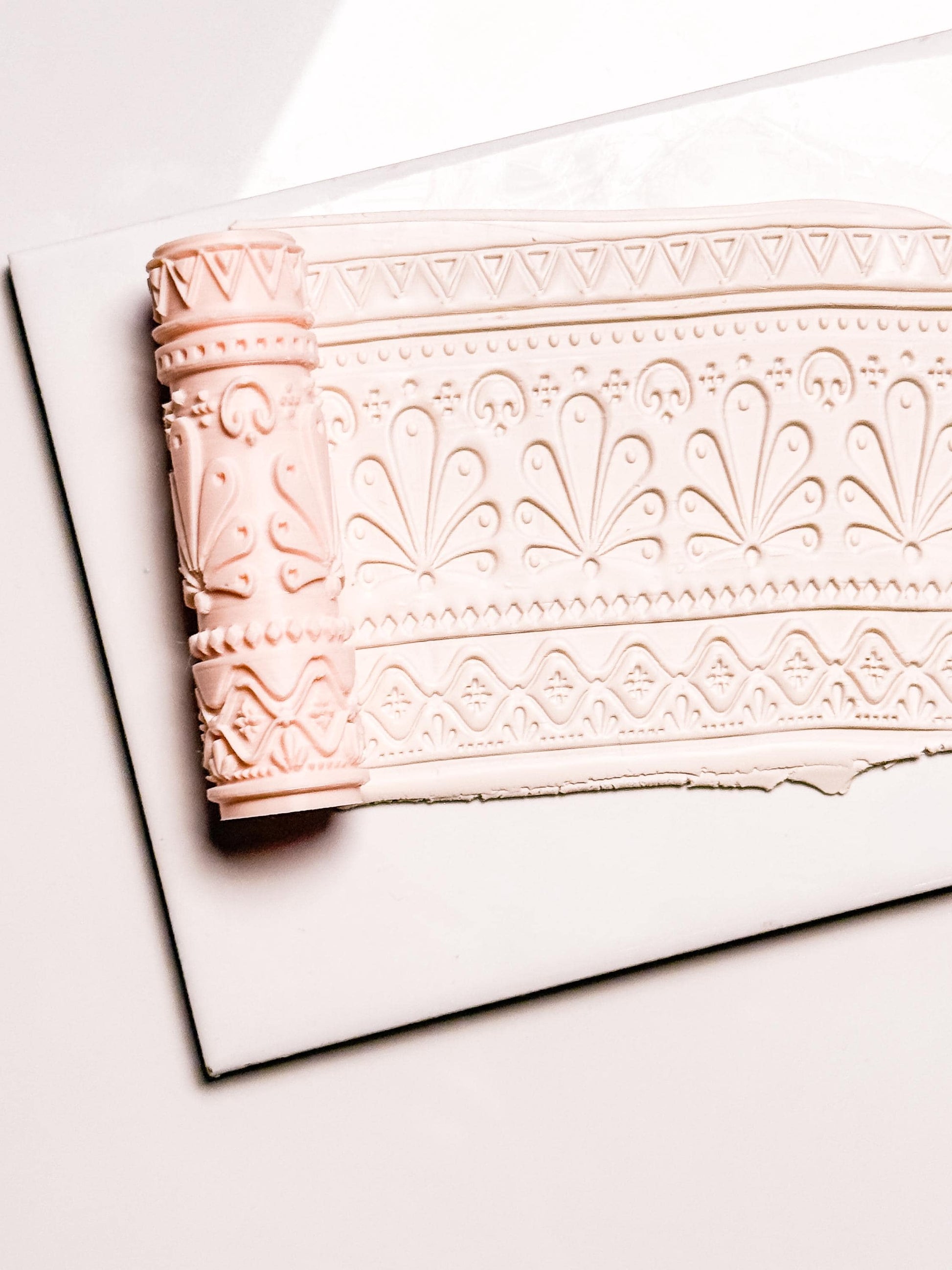 Talavera Tiles Roller: Geometric Pattern Pin for Polymer Clay