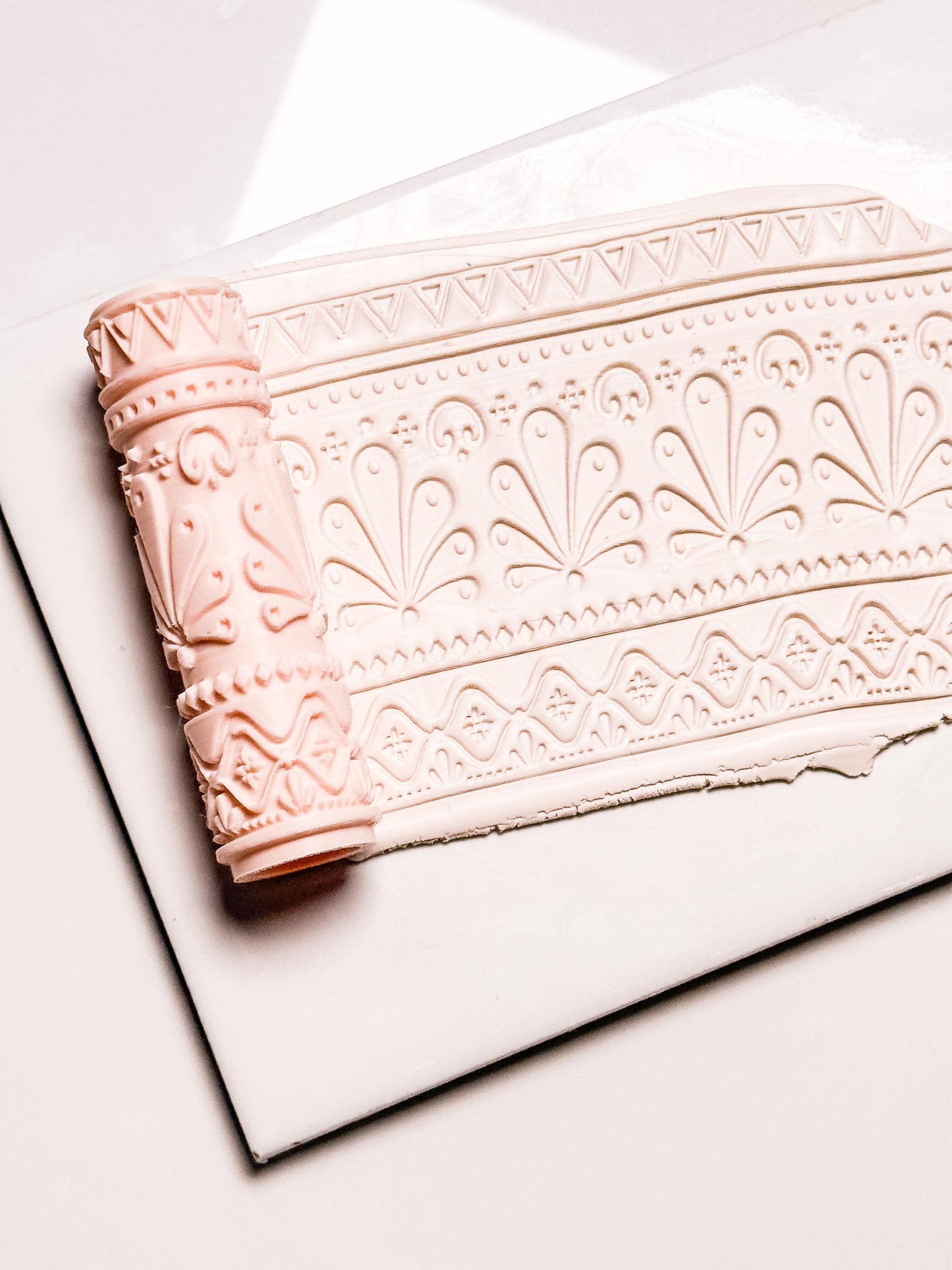 Talavera Tiles Roller: Geometric Pattern Pin for Polymer Clay