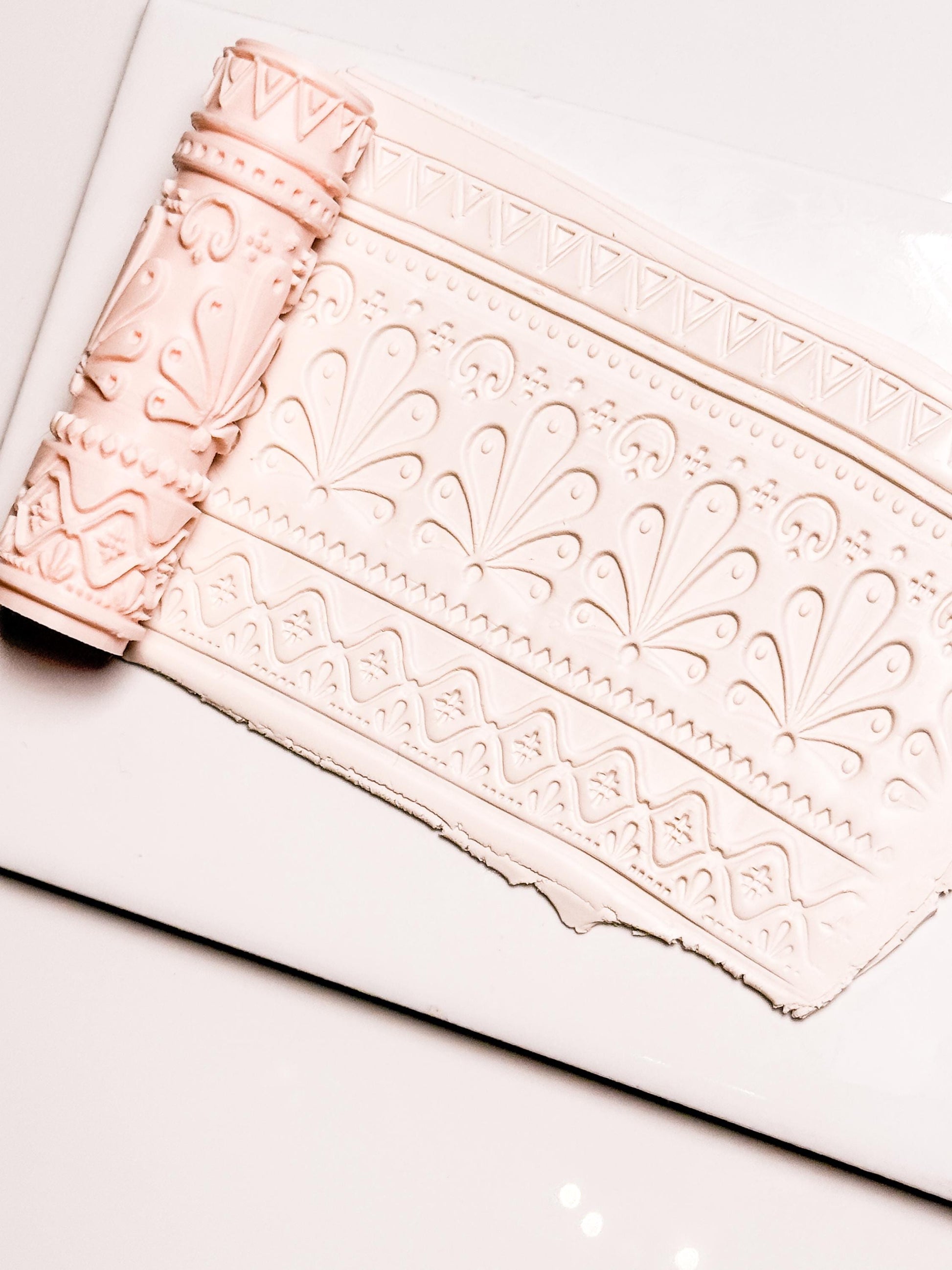 Talavera Tiles Roller: Geometric Pattern Pin for Polymer Clay