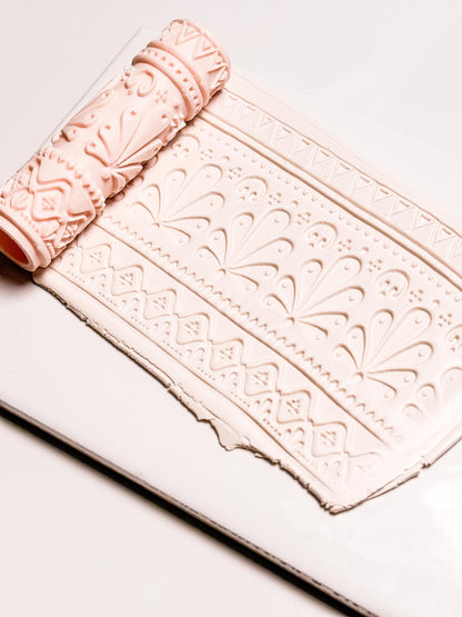 Talavera Tiles Roller: Geometric Pattern Pin for Polymer Clay