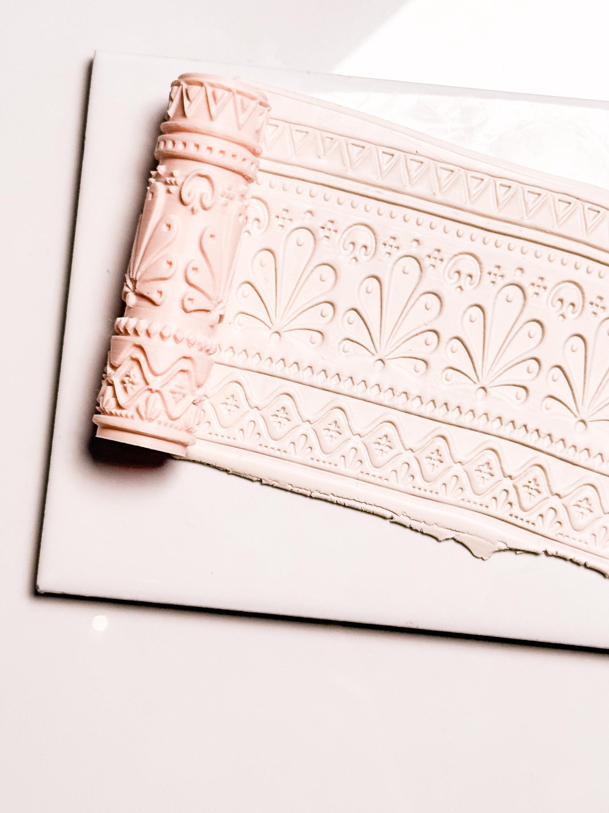 Talavera Tiles Roller: Geometric Pattern Pin for Polymer Clay