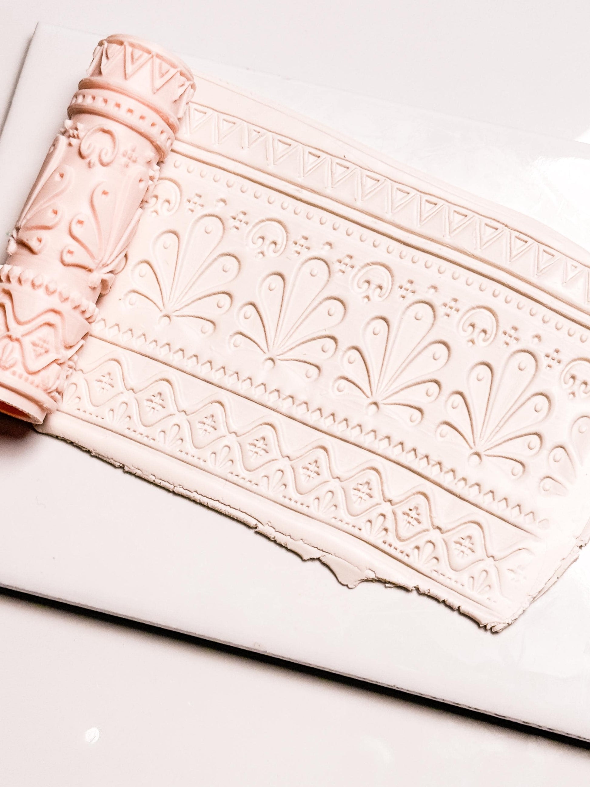 Talavera Tiles Roller: Geometric Pattern Pin for Polymer Clay