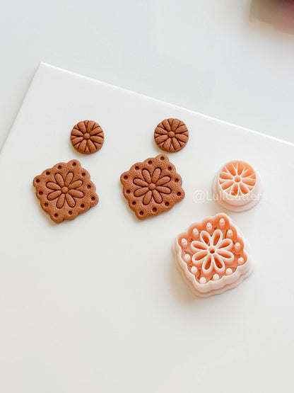 Jardin tile clay cutter: Floral Embossed Polymer Clay Earring