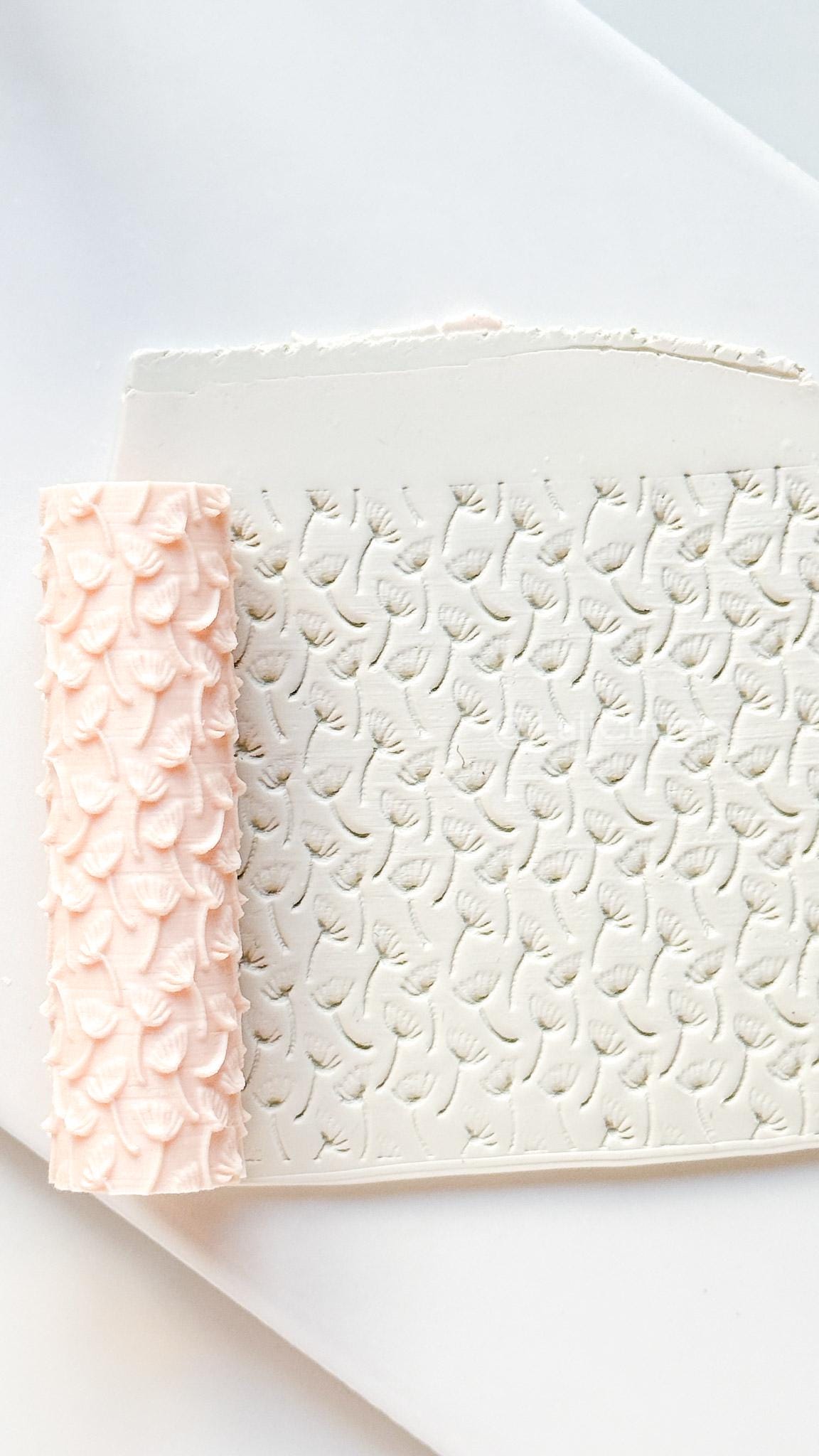 Dandelion Texture Roller: Botanical Pattern for Polymer Clay